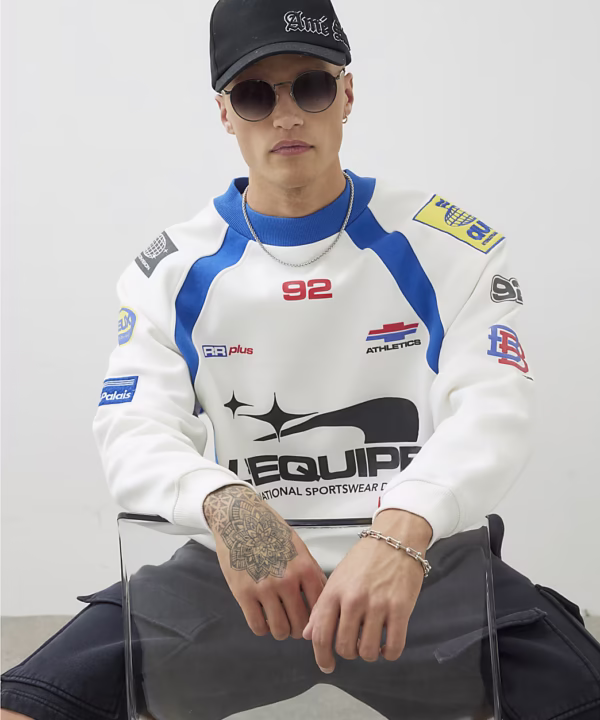 Beige Long Sleeve L'Equipe Sports Sweatshirt
