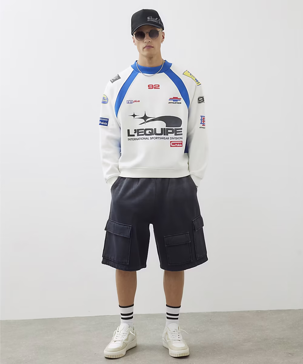 Beige Long Sleeve L'Equipe Sports Sweatshirt - Image 4
