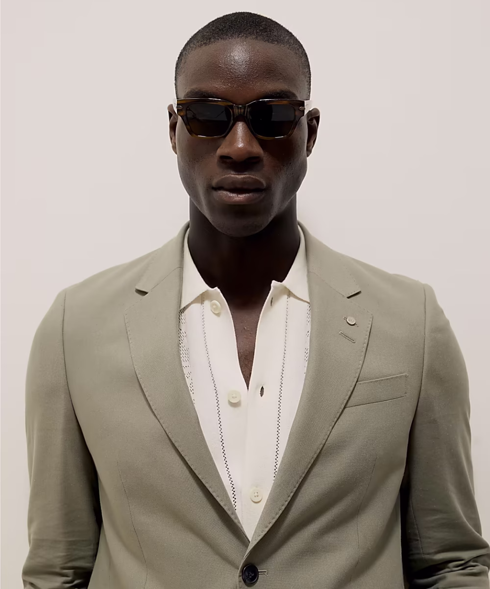 Green Slim Fit Linen Blend Suit Jacket - Image 3