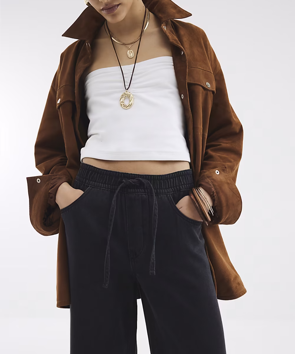 Black Wide leg Pyjama Jeans - Image 3