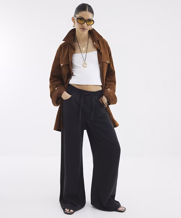 Black Wide leg Pyjama Jeans