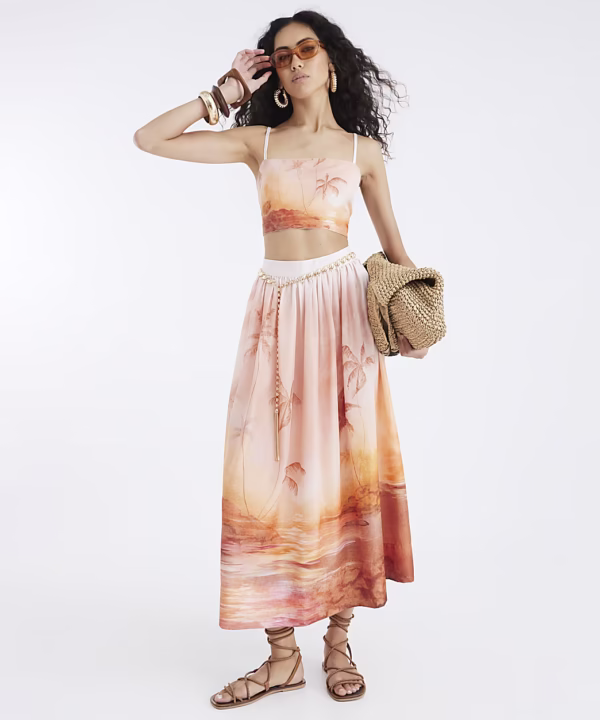 Cream Beach Maxi Skirt